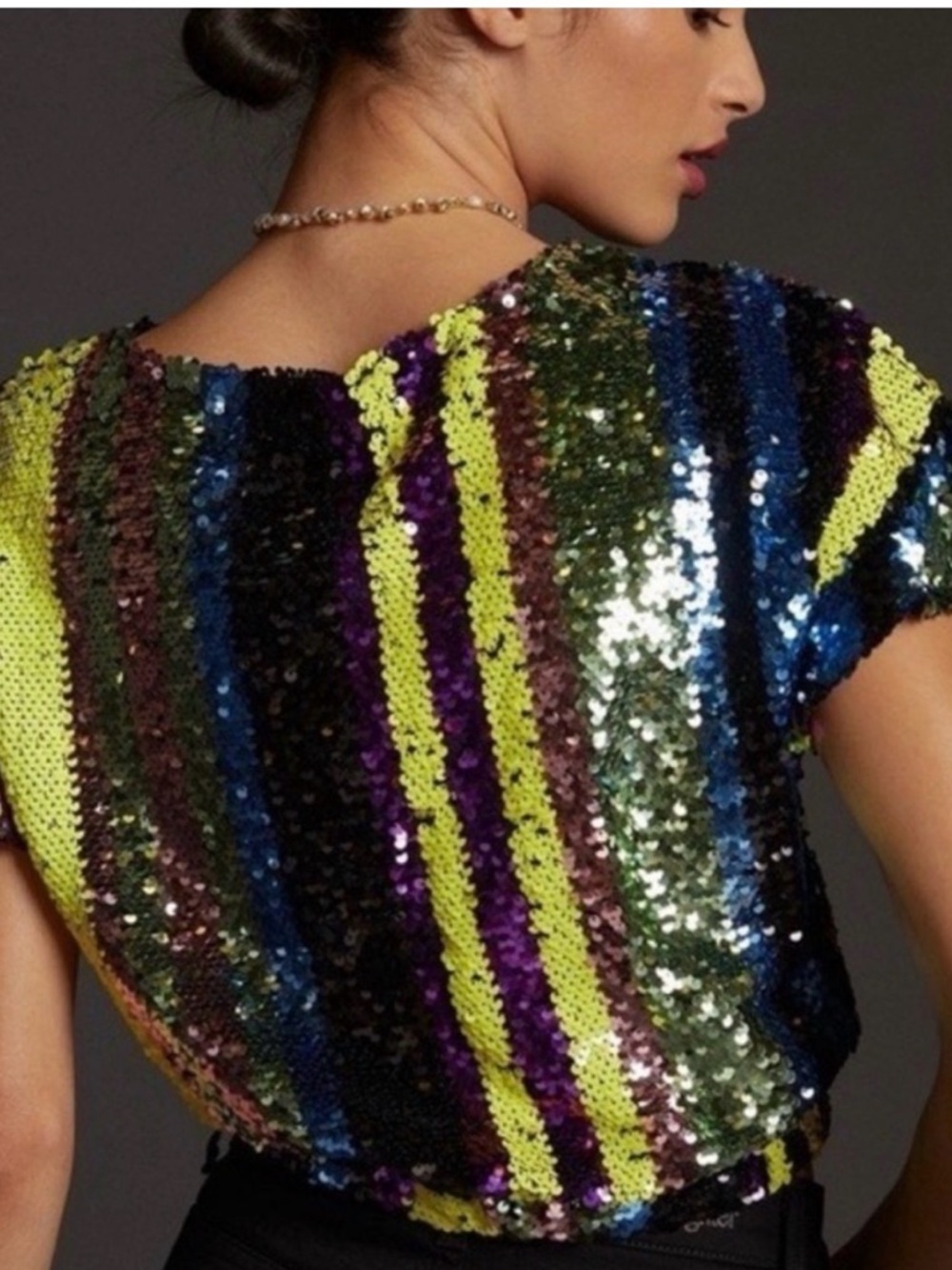 Rdalamal for Anthropologie Sequins Top L
